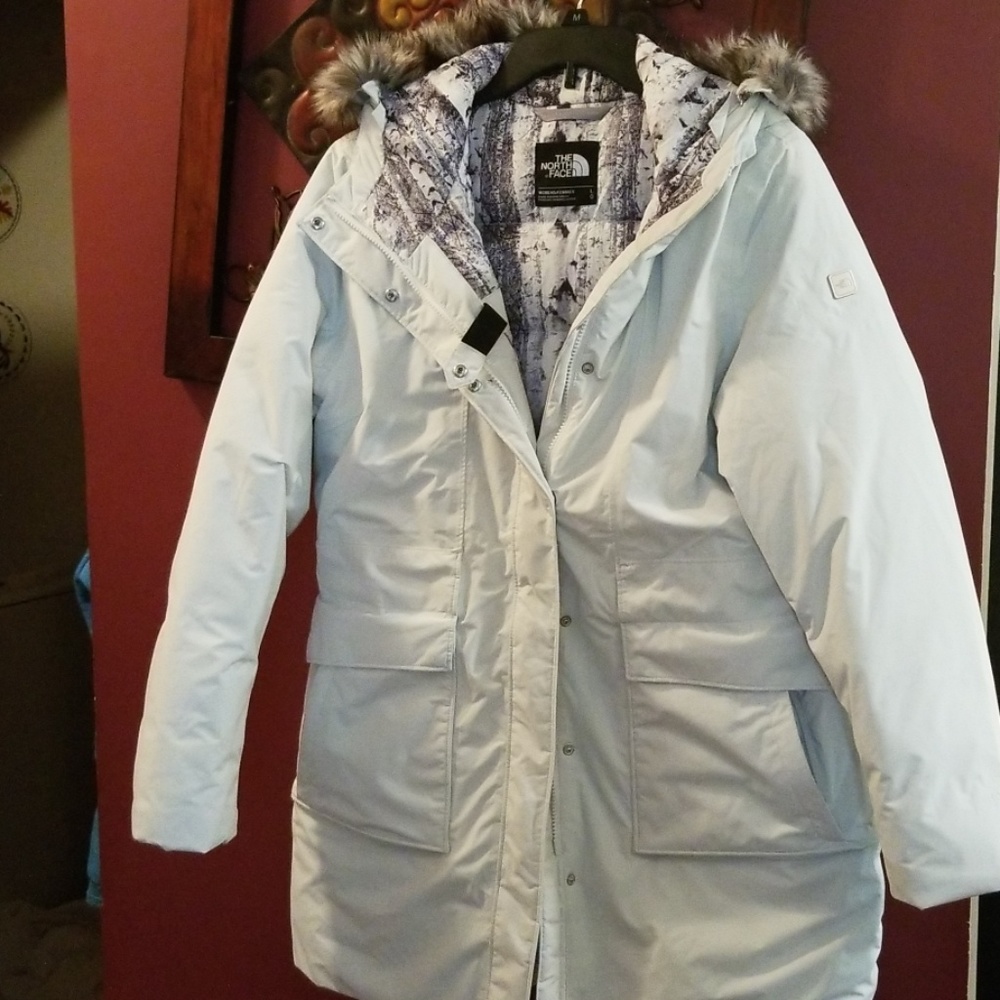 North Face white winter coat